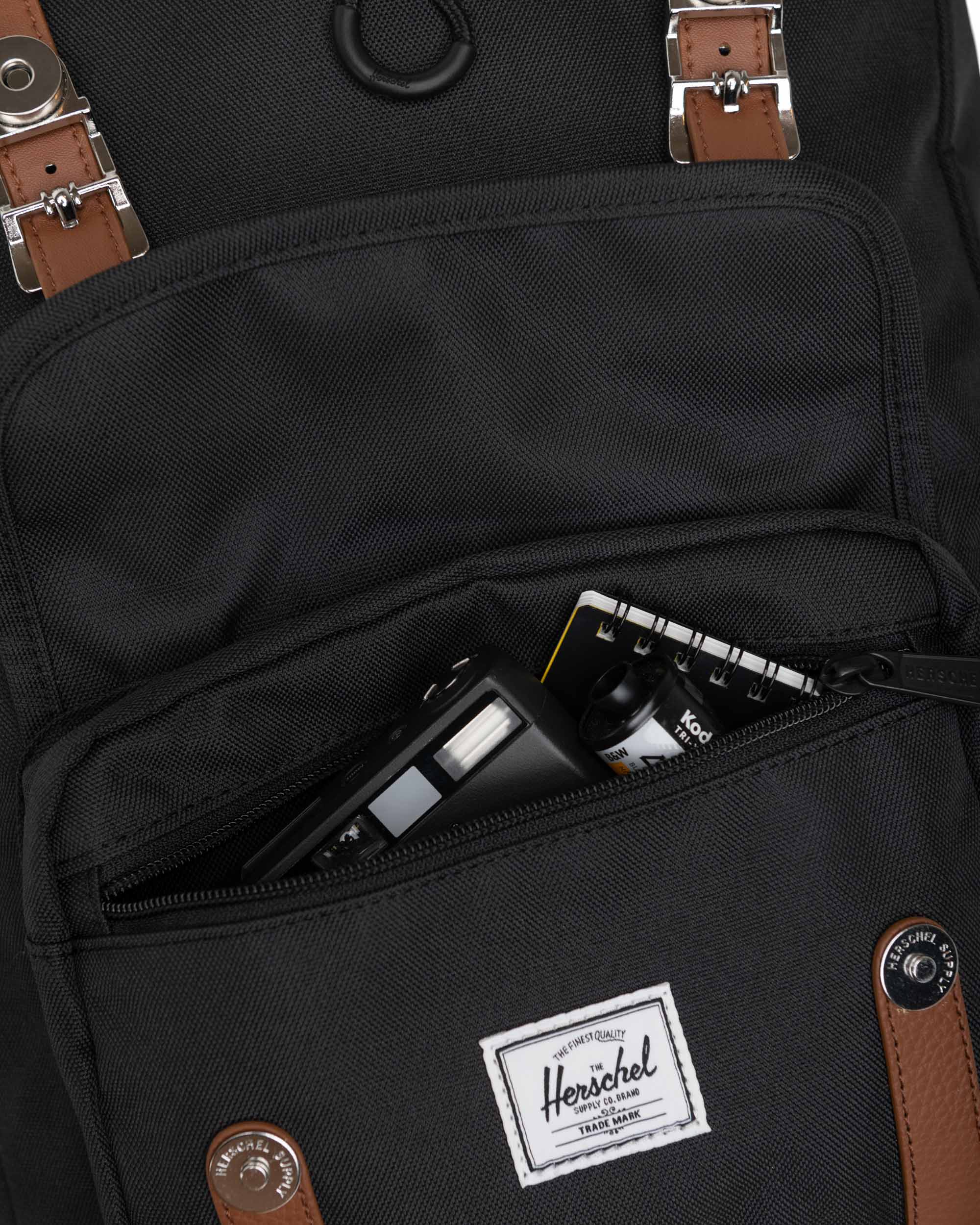 Herschel Little America backpack front pocket details