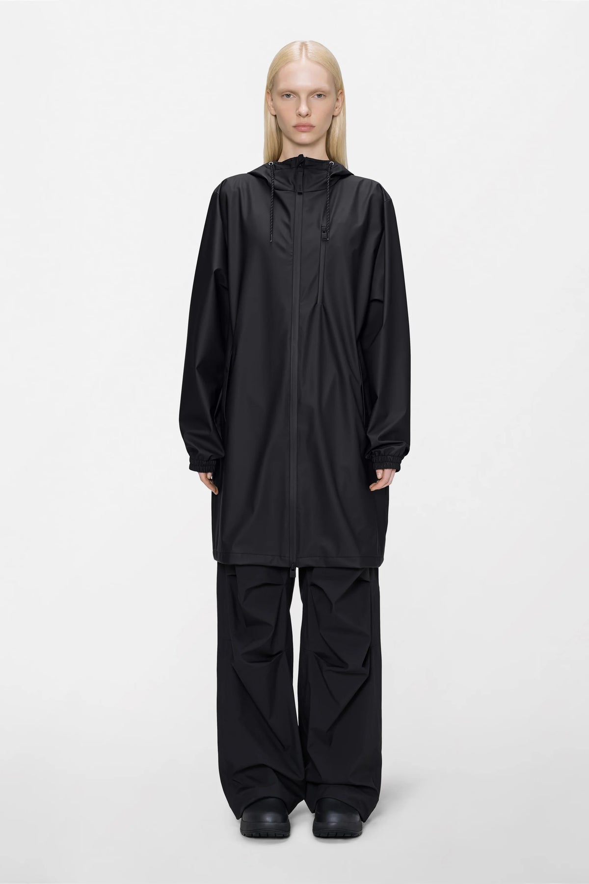 RAINS Long Storm Breaker W3 Waterproof Jacket – Black