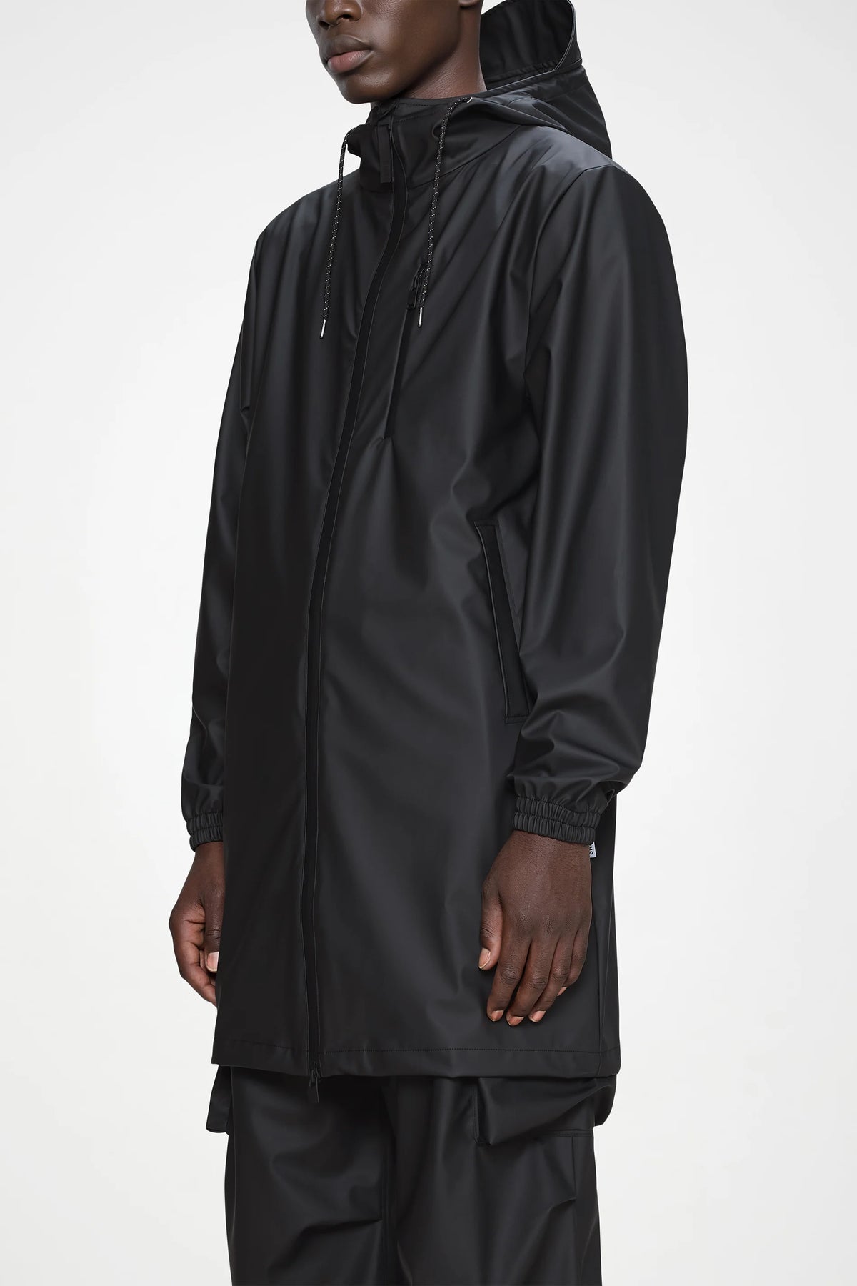 RAINS Long Storm Breaker W3 Waterproof Jacket – Black