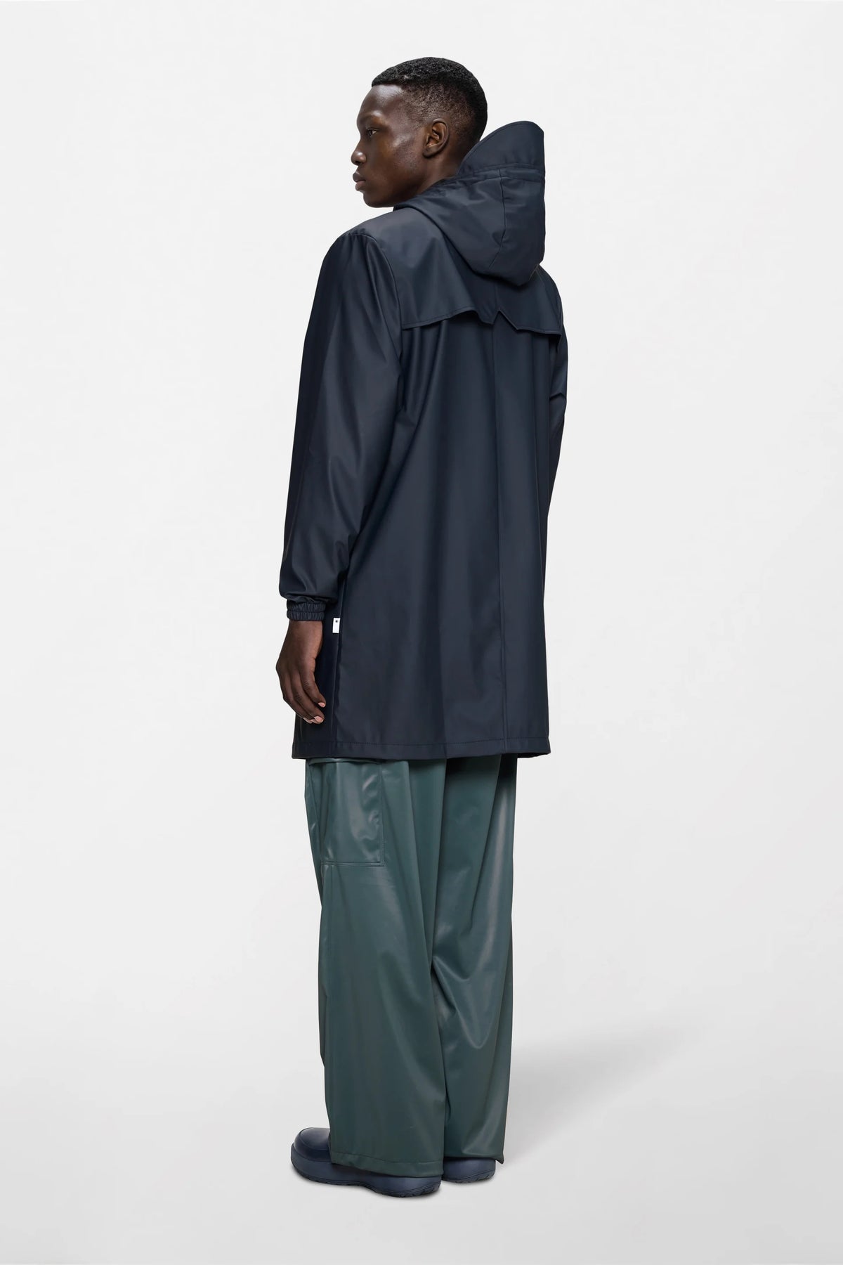 RAINS Long Storm Breaker W3 Waterproof Jacket – Navy