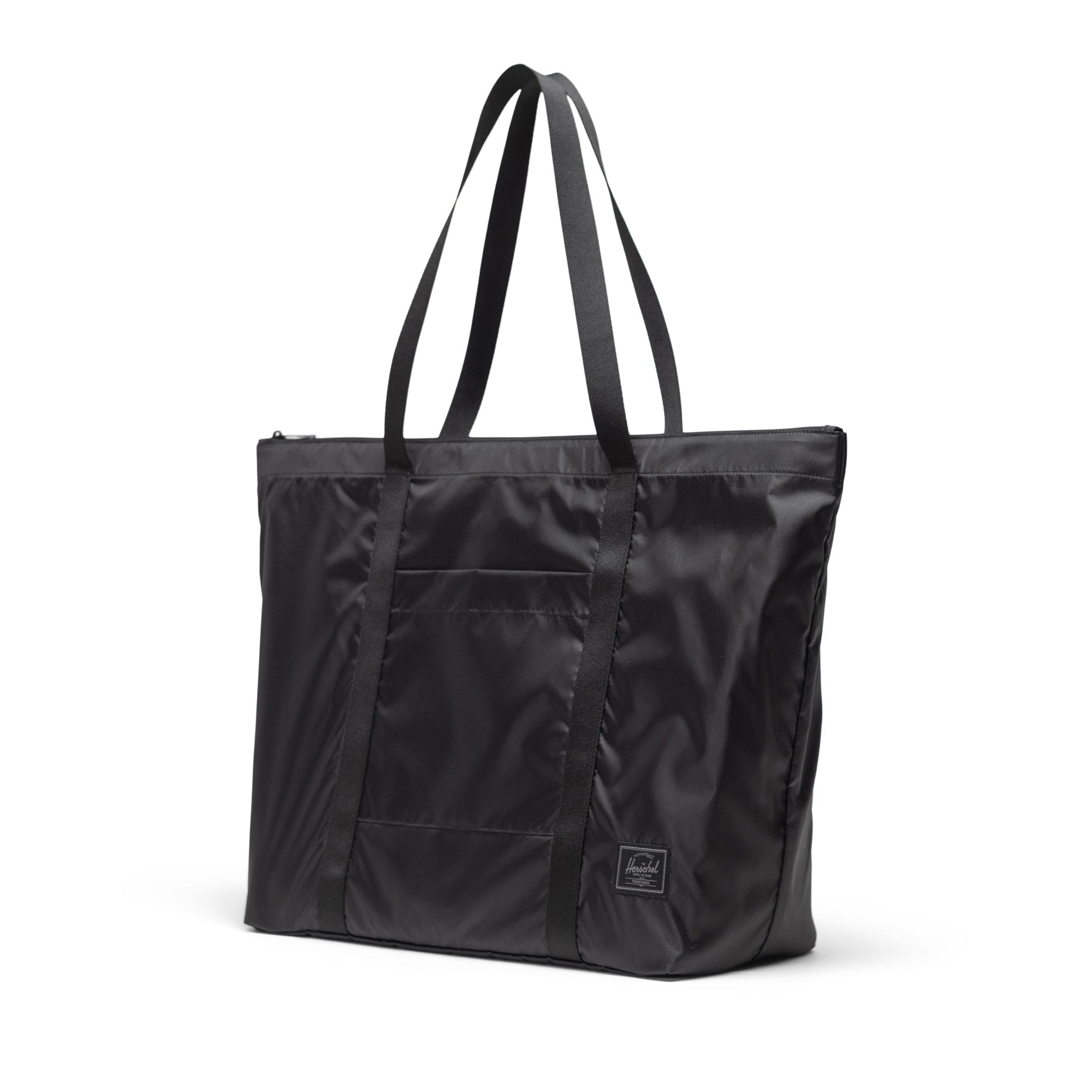 Herschel Portland Packable Tote Bag 23.7L in black tonal side view