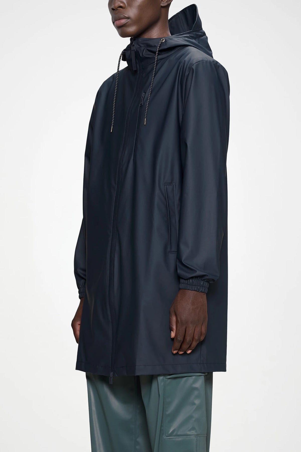 RAINS Long Storm Breaker W3 Waterproof Jacket – Navy
