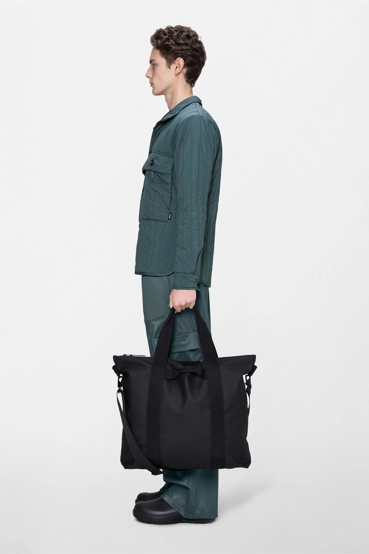 RAINS Tote Bag – Black | Waterproof Everyday & Travel Bag